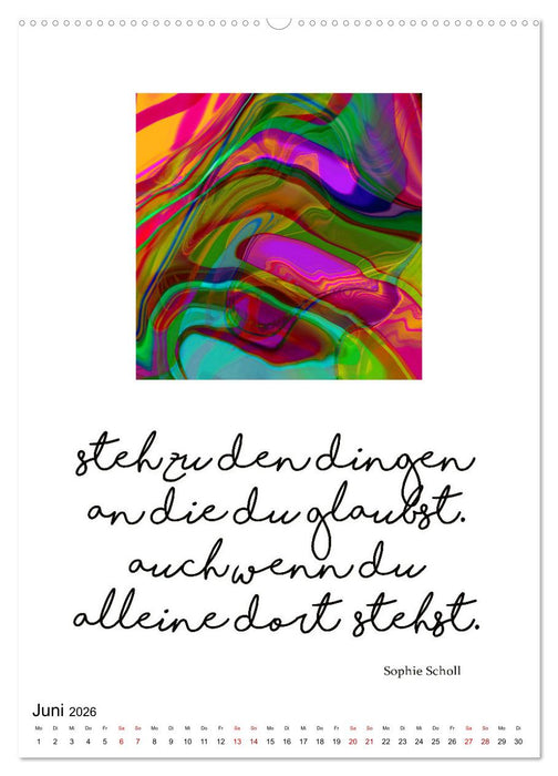 Mehr als Worte - Zitate starker Frauen (CALVENDO Premium Wandkalender 2026)
