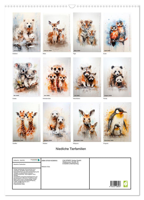 Niedliche Tierfamilien (CALVENDO Wandkalender 2026)