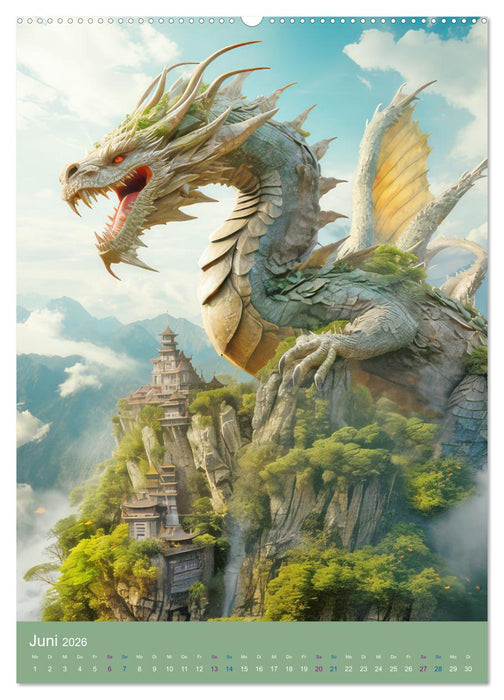 Sagenland der Drachen (CALVENDO Premium Wandkalender 2026)