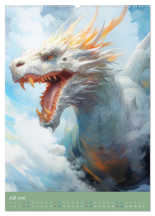 Sagenland der Drachen (CALVENDO Premium Wandkalender 2026)