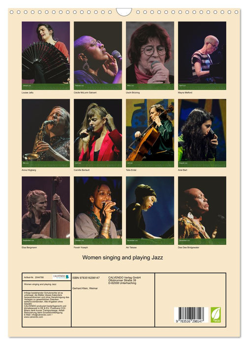 Women singing and playing Jazz (CALVENDO Wandkalender 2026)