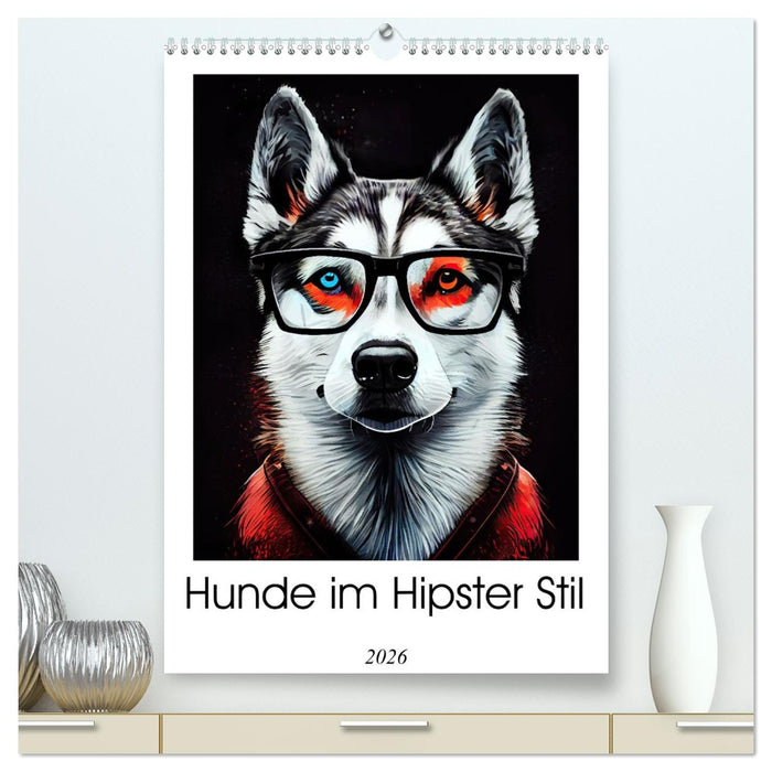 Hunde im Hipster Stil (CALVENDO Premium Wandkalender 2026)