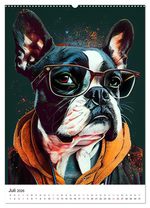 Hunde im Hipster Stil (CALVENDO Premium Wandkalender 2026)