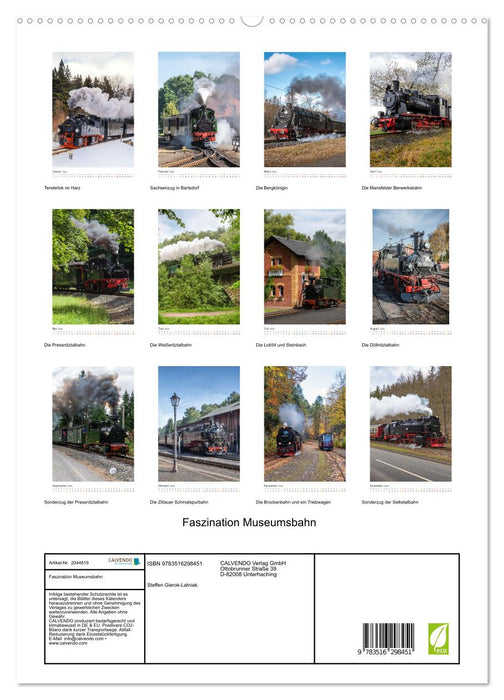 Faszination Museumsbahn (CALVENDO Premium Wandkalender 2026)