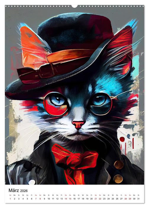 Hipster Katzen (CALVENDO Premium Wandkalender 2026)