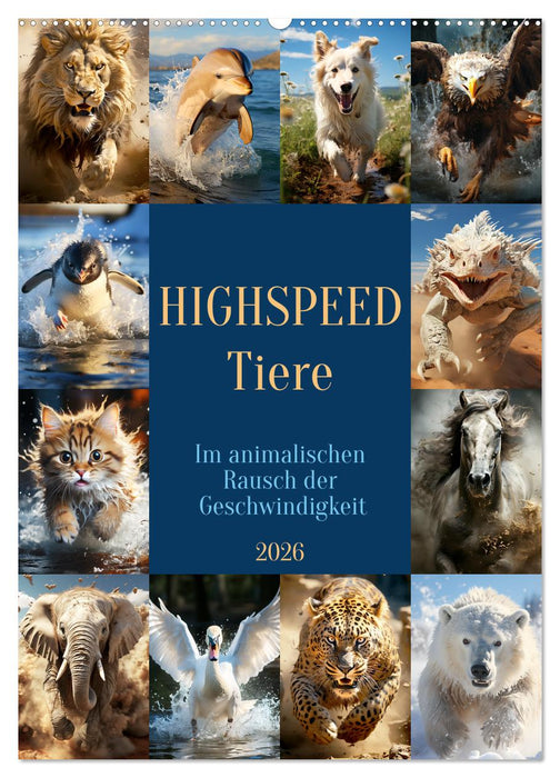 Highspeed Tiere (CALVENDO Wandkalender 2026)