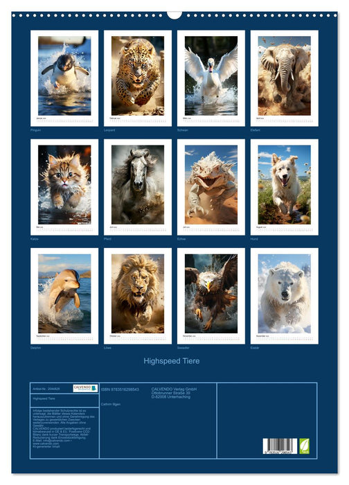 Highspeed Tiere (CALVENDO Wandkalender 2026)