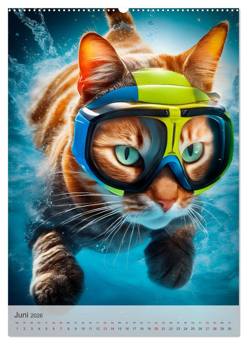 Outdoorsport für Katzen (CALVENDO Wandkalender 2026)