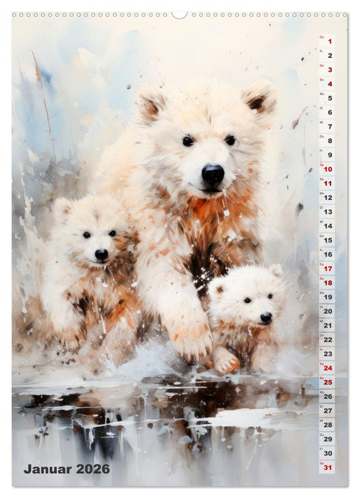 Niedliche Tierfamilien (CALVENDO Premium Wandkalender 2026)