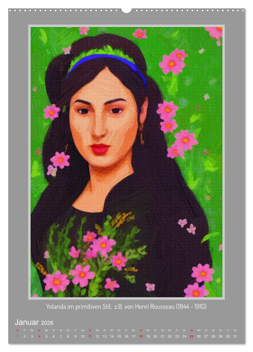 Yolanda in der Kunstgalerie (CALVENDO Wandkalender 2026)