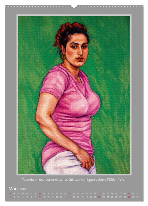 Yolanda in der Kunstgalerie (CALVENDO Wandkalender 2026)