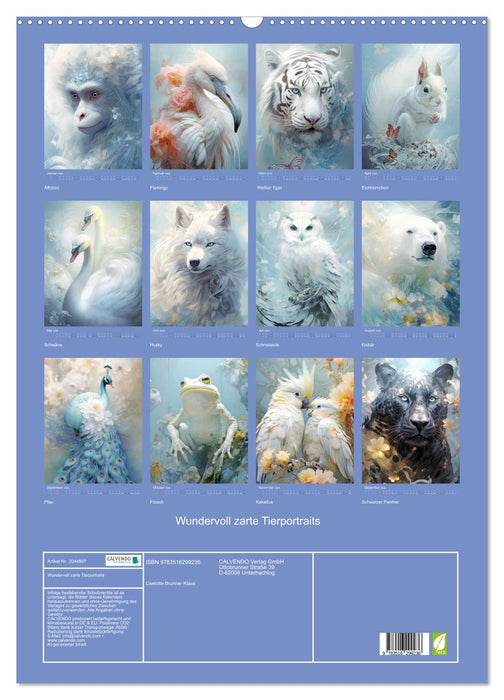 Wundervoll zarte Tierportraits (CALVENDO Wandkalender 2026)