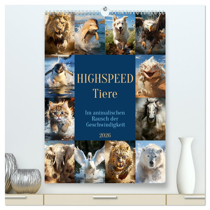 Highspeed Tiere (CALVENDO Premium Wandkalender 2026)