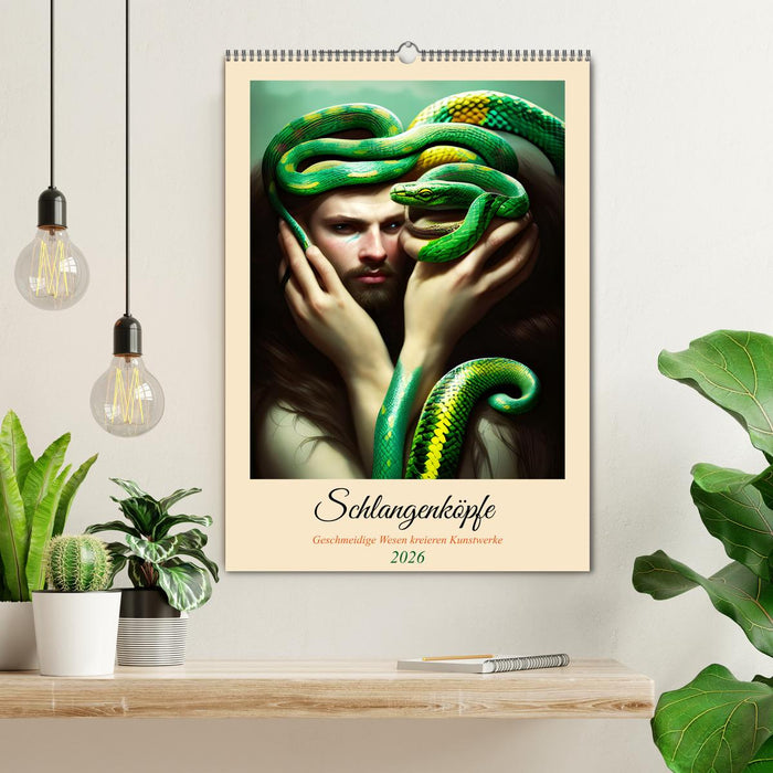 Schlangenköpfe Geschmeidige Wesen kreieren Kunstwerke (CALVENDO Wandkalender 2026)