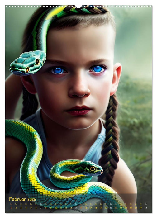 Schlangenköpfe Geschmeidige Wesen kreieren Kunstwerke (CALVENDO Wandkalender 2026)
