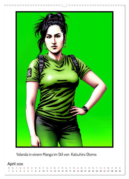 Yolanda, ein Porträt in vielen Grafikstilen (CALVENDO Wandkalender 2026)