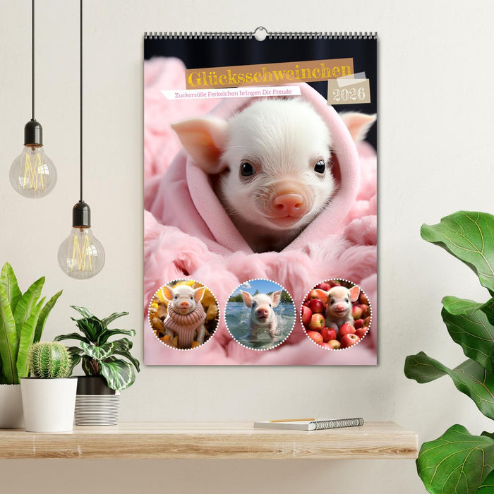 Glücksschweinchen (CALVENDO Wandkalender 2026)