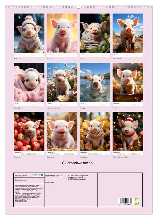 Glücksschweinchen (CALVENDO Wandkalender 2026)