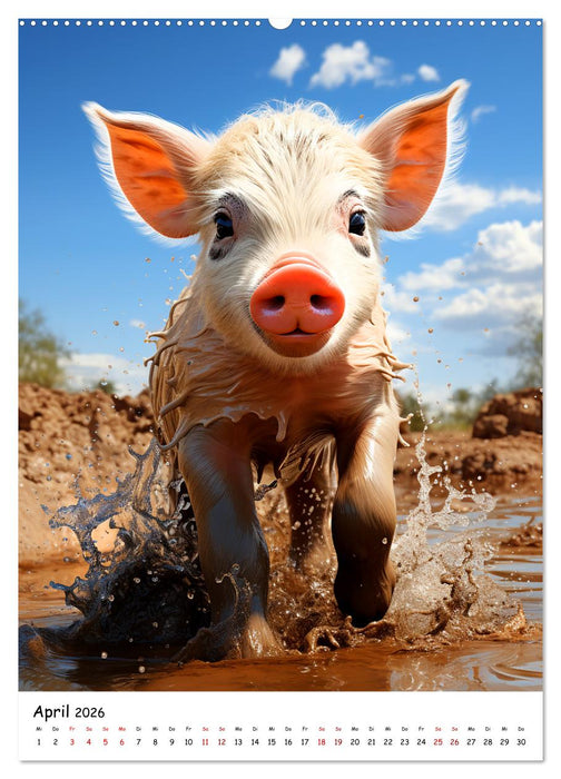 Glücksschweinchen (CALVENDO Wandkalender 2026)