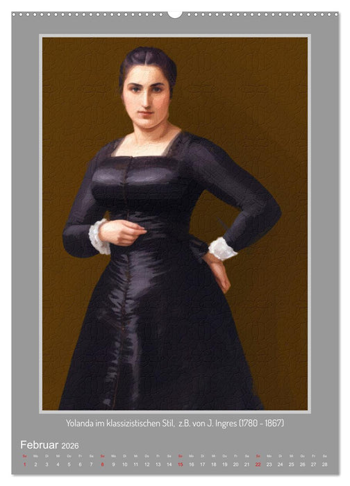 Yolanda in der Kunstgalerie (CALVENDO Premium Wandkalender 2026)