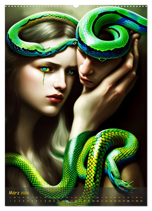 Schlangenköpfe Geschmeidige Wesen kreieren Kunstwerke (CALVENDO Premium Wandkalender 2026)