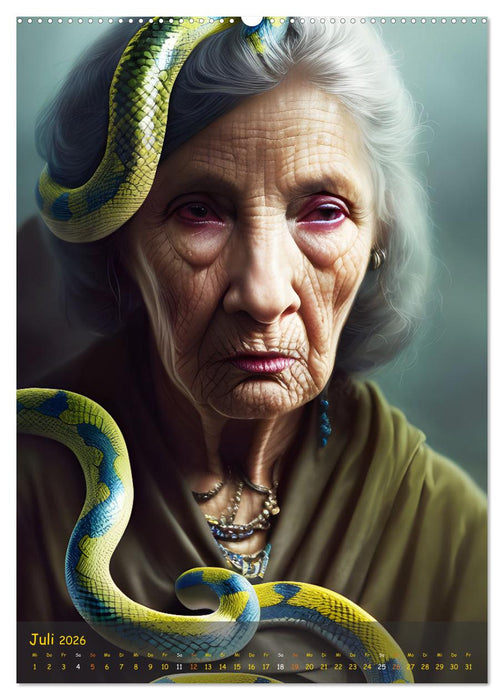 Schlangenköpfe Geschmeidige Wesen kreieren Kunstwerke (CALVENDO Premium Wandkalender 2026)