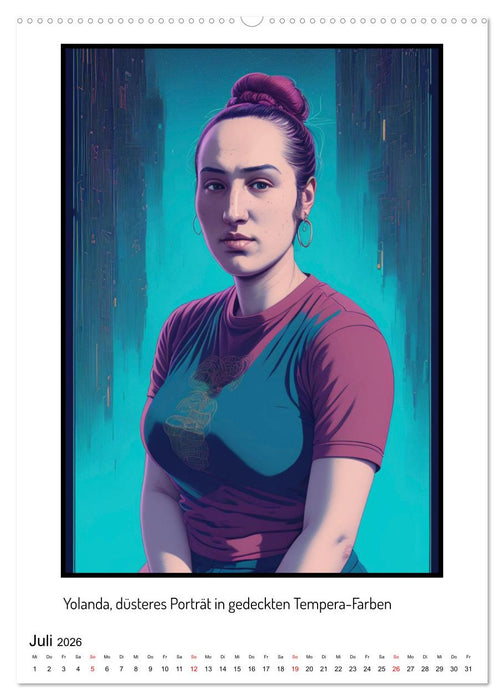Yolanda, ein Porträt in vielen Grafikstilen (CALVENDO Premium Wandkalender 2026)
