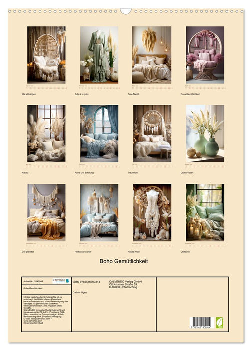 Boho Gemütlichkeit (CALVENDO Wandkalender 2026)
