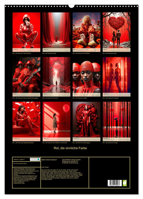 Rot, die sinnliche Farbe (CALVENDO Wandkalender 2026)