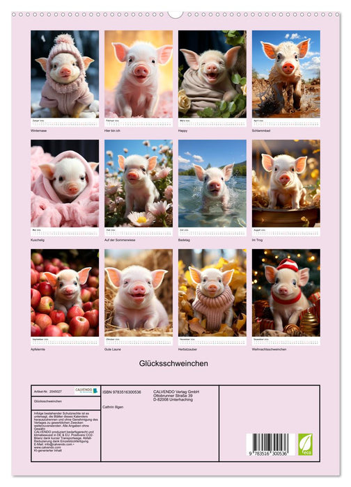Glücksschweinchen (CALVENDO Premium Wandkalender 2026)