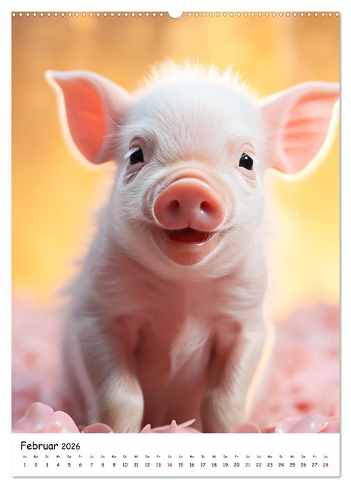 Glücksschweinchen (CALVENDO Premium Wandkalender 2026)