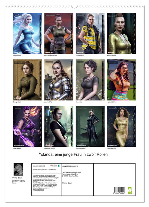 Yolanda, eine junge Frau in zwölf Rollen (CALVENDO Wandkalender 2026)