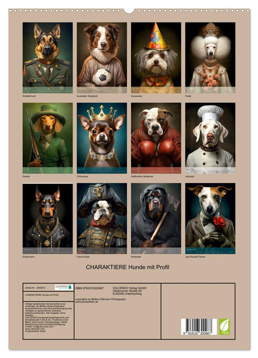 CHARAKTIERE Hunde mit Profil (CALVENDO Premium Wandkalender 2026)