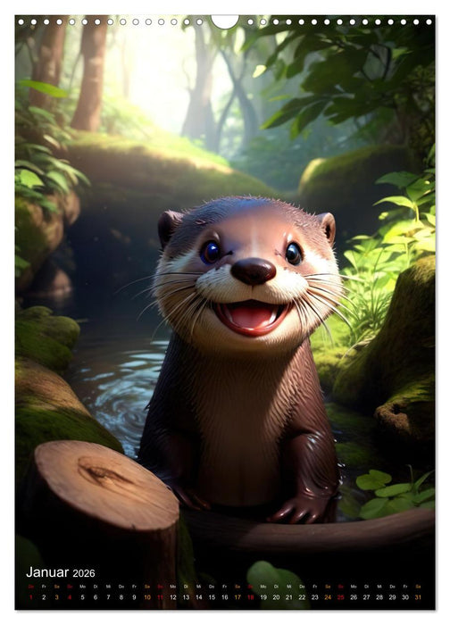 Tiere im Zauberwald (CALVENDO Wandkalender 2026)