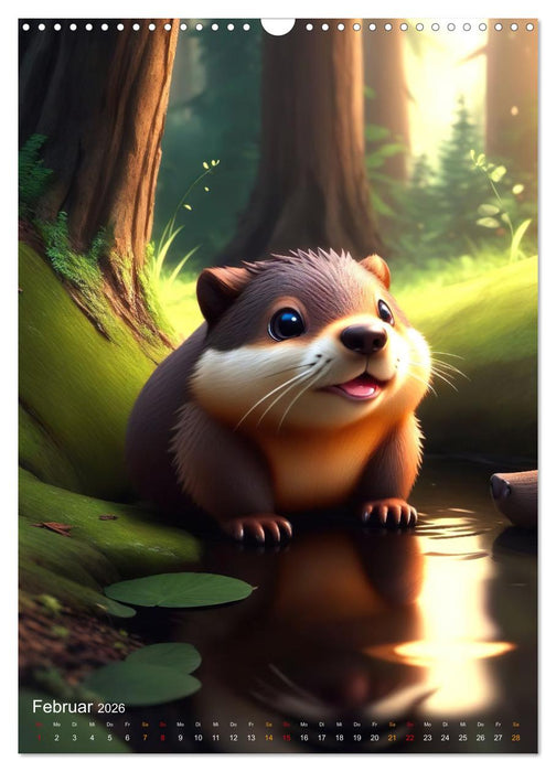 Tiere im Zauberwald (CALVENDO Wandkalender 2026)
