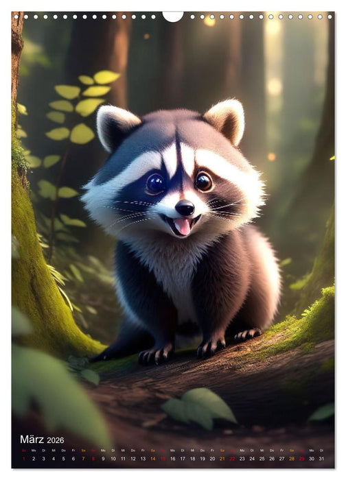 Tiere im Zauberwald (CALVENDO Wandkalender 2026)