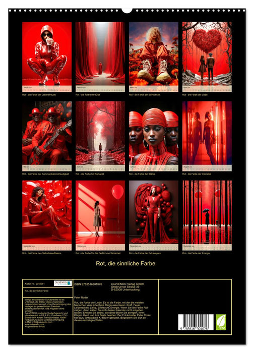 Rot, die sinnliche Farbe (CALVENDO Premium Wandkalender 2026)
