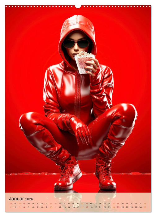 Rot, die sinnliche Farbe (CALVENDO Premium Wandkalender 2026)