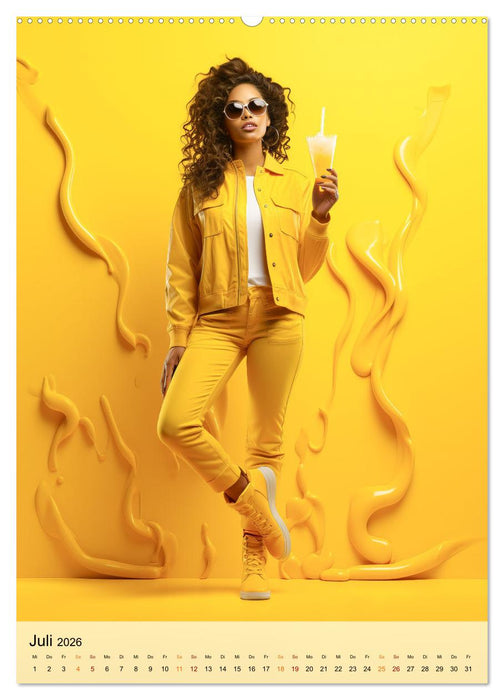 Gelb, die lebendige Farbe (CALVENDO Premium Wandkalender 2026)