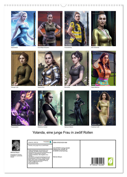 Yolanda, eine junge Frau in zwölf Rollen (CALVENDO Premium Wandkalender 2026)