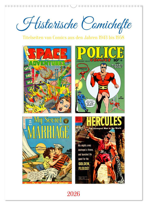 Historische Comichefte (CALVENDO Wandkalender 2026)
