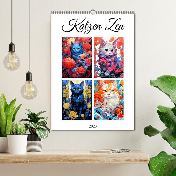 Katzen Zen (CALVENDO Wandkalender 2026)