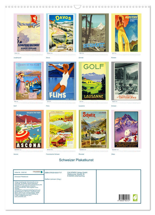 Schweizer Plakatkunst (CALVENDO Wandkalender 2026)