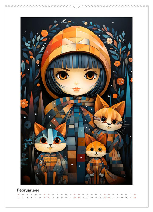 Abstrakt Bunt (CALVENDO Premium Wandkalender 2026)