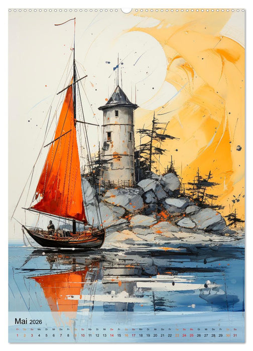 Segeln - Leinen los zum Segeltörn (CALVENDO Premium Wandkalender 2026)