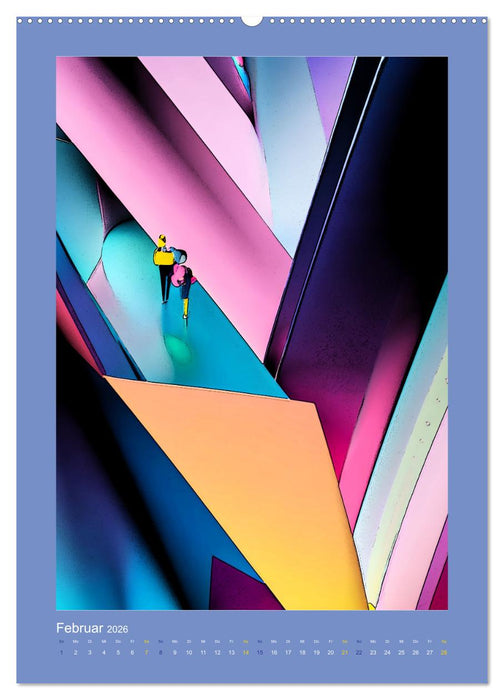 WALL ART Geometrische Konzeptkunst (CALVENDO Wandkalender 2026)