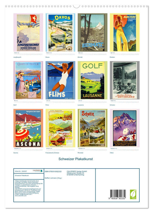 Schweizer Plakatkunst (CALVENDO Premium Wandkalender 2026)