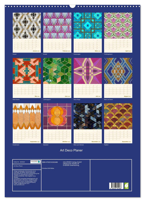 Art Deco Planer (CALVENDO Wandkalender 2026)