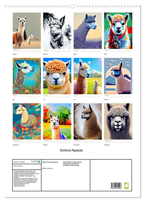 Schöne Alpakas (CALVENDO Wandkalender 2026)