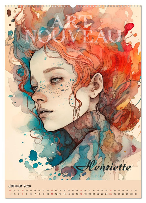 Art Nouveau - Galerie der Schönheiten (CALVENDO Wandkalender 2026)